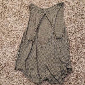 Stripped green tank top